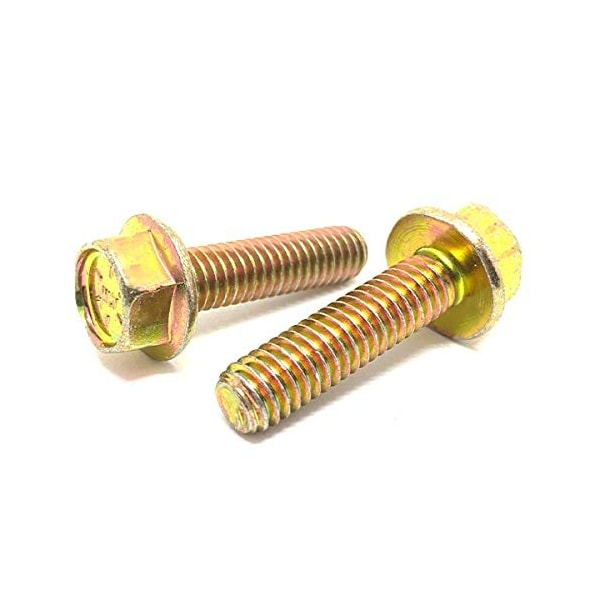 Boltsandnuts.Com Grade 8, 3/4"-10 Flange Bolt, Zinc Yellow 2-1/4 in L 75C225BFL8Y-1 - main